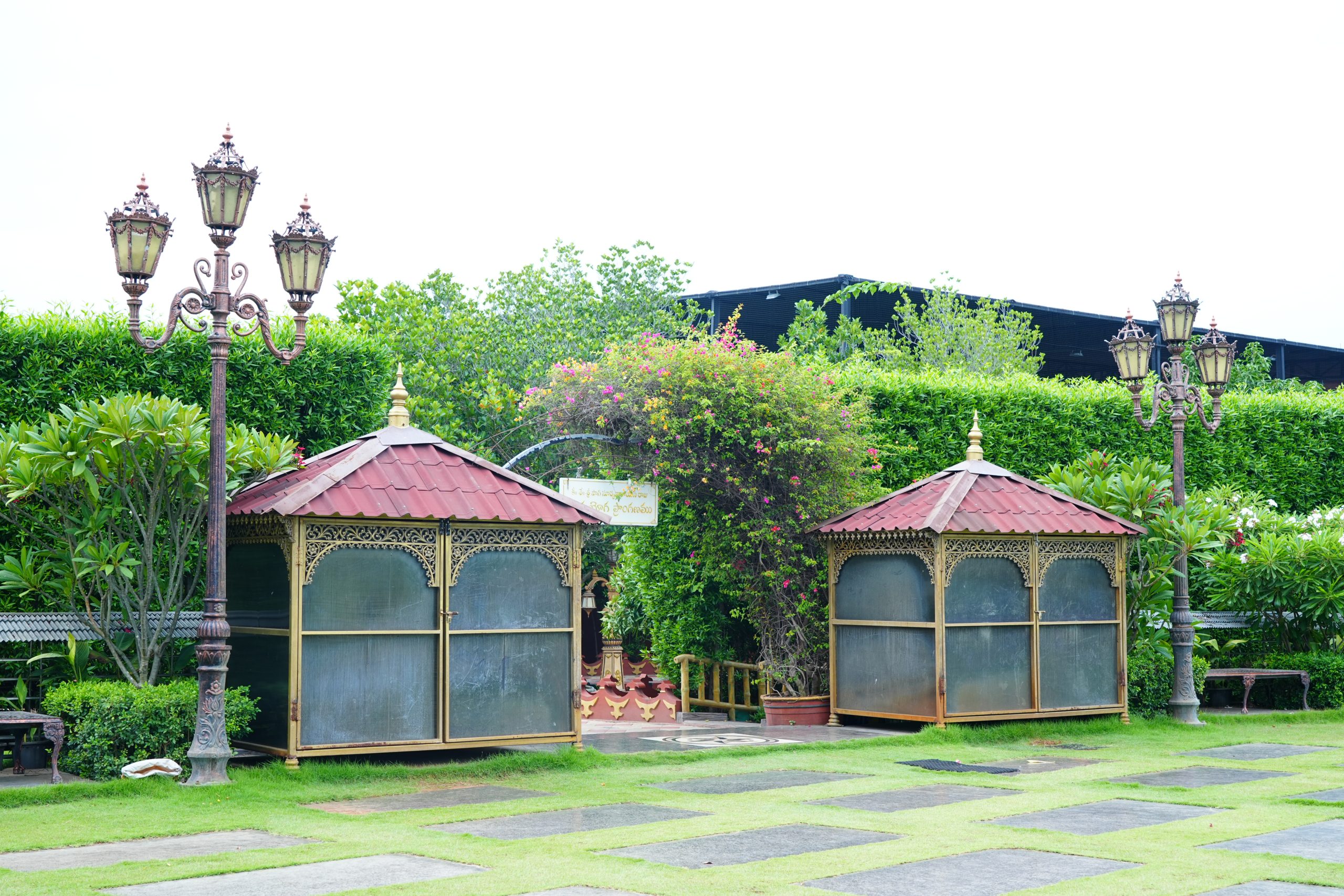 Open-air yoga hall